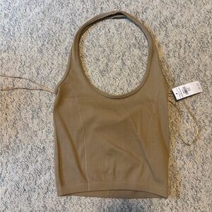 Women's Tan Ribbed Tank Top